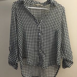Gingham flowy top